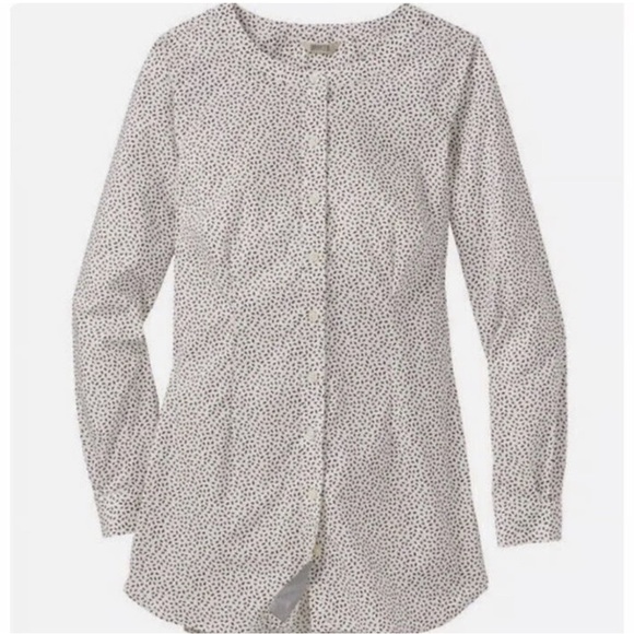 Duluth Trading Women’s Size X-Small Button Up Tunic Mini Leaf Print With Pockets - Picture 1 of 11